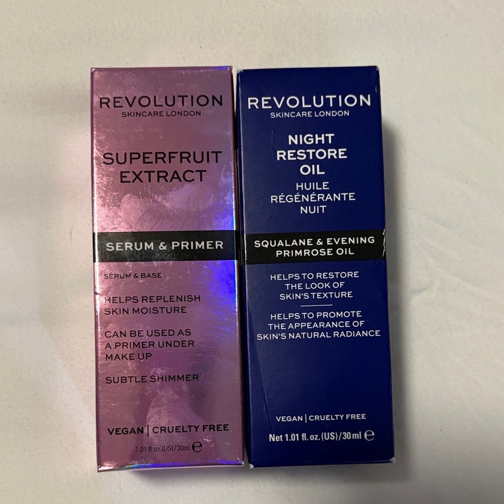 Revolution Superfruit Extract Serum & Night Restore Oil - Pink and Blue